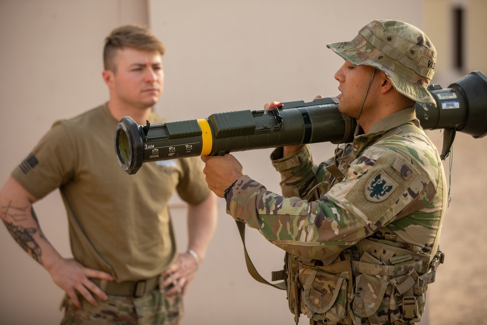 U.S. Soldiers take Expert Soldier Badge test at Camp Buehring