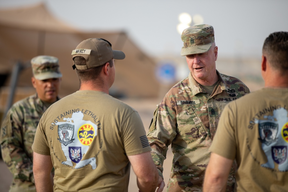 U.S. Soldiers take Expert Soldier Badge test at Camp Buehring