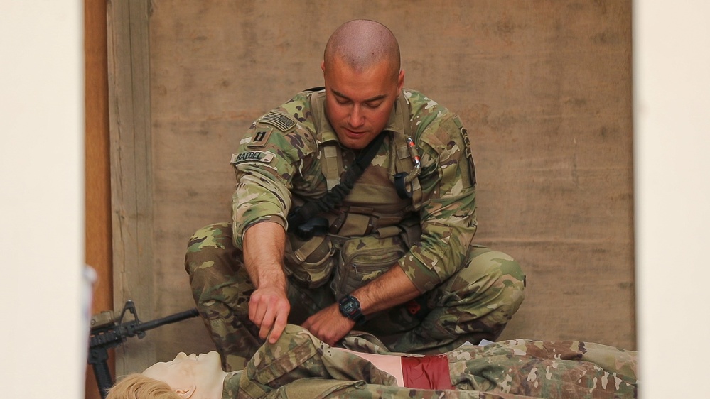 U.S. Soldiers take Expert Soldier Badge test at Camp Buehring