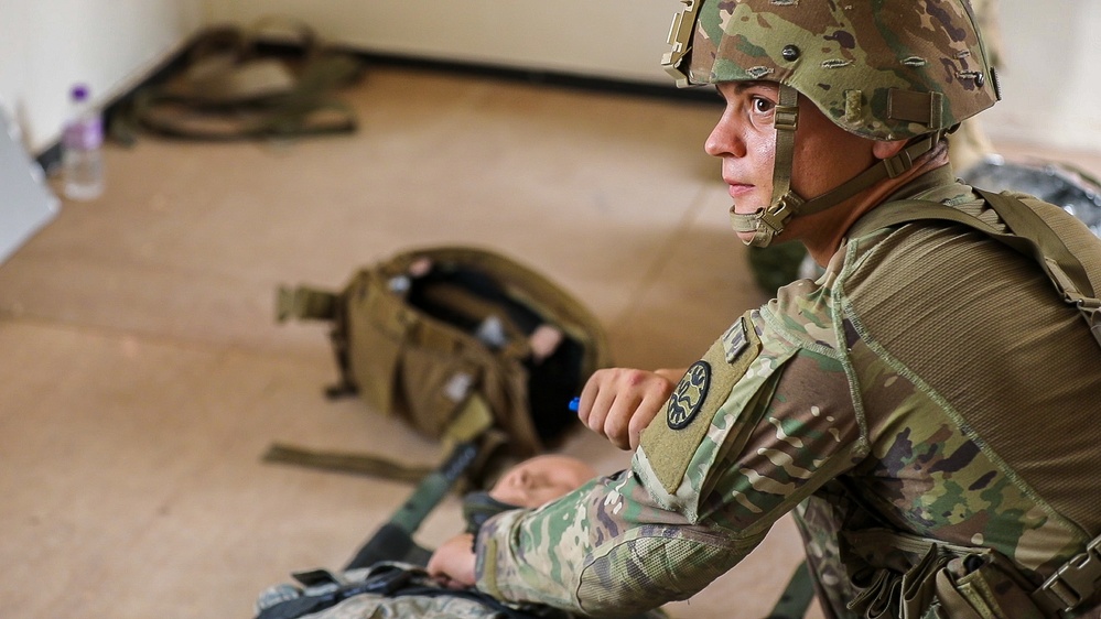 U.S. Soldiers take Expert Soldier Badge test at Camp Buehring