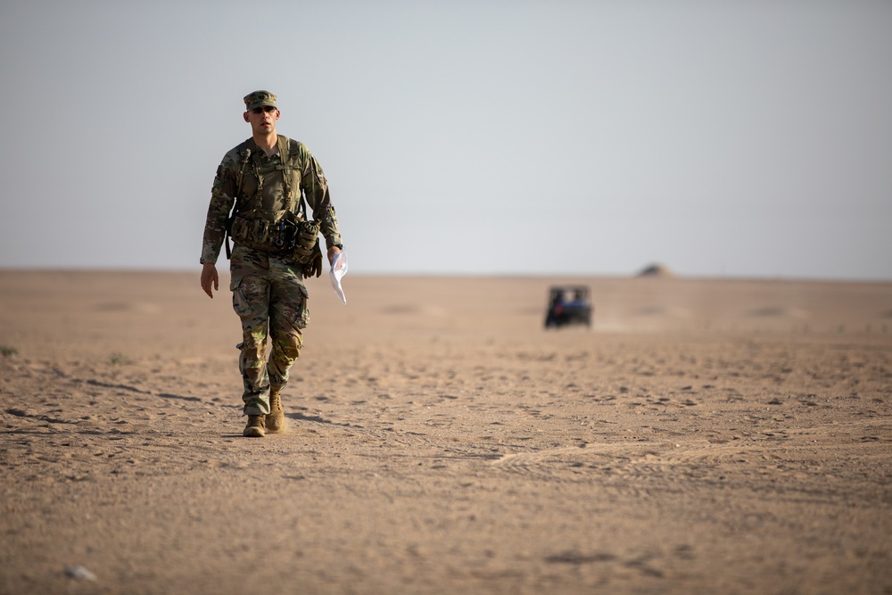 U.S. Soldiers take Expert Soldier Badge test at Camp Buehring