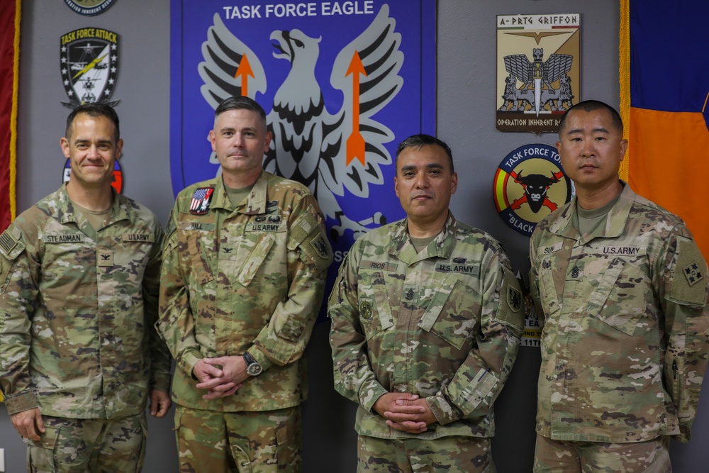 Task Force Eagle leaders bid farewell to Task Force Raider leadership