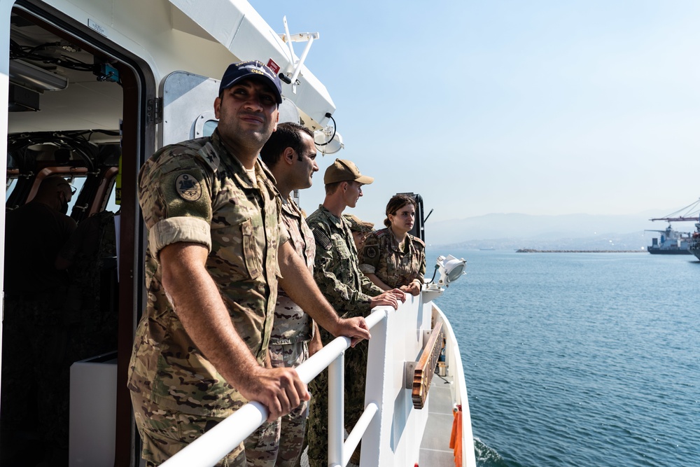 U.S. Coast Guard cutters sail with Lebanese vessel