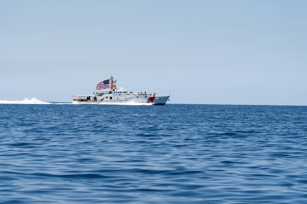 U.S. Coast Guard cutters sail with Lebanese vessel