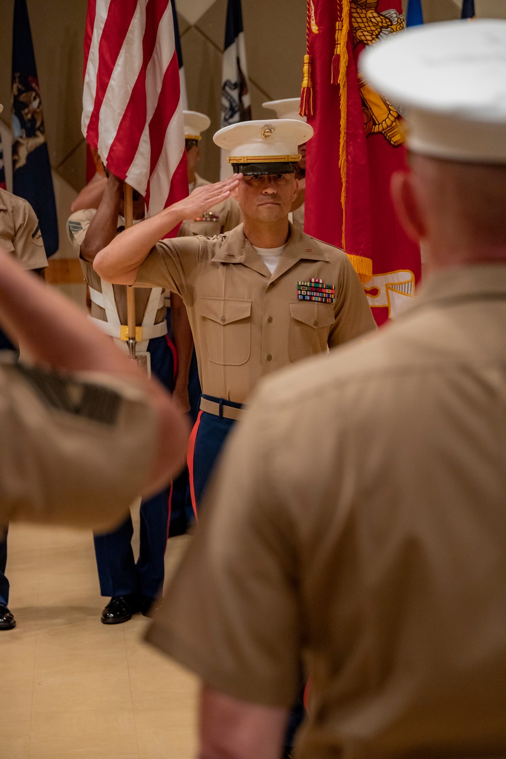 US Marine Corps Chief Warrant Officer Fabian Marin retires