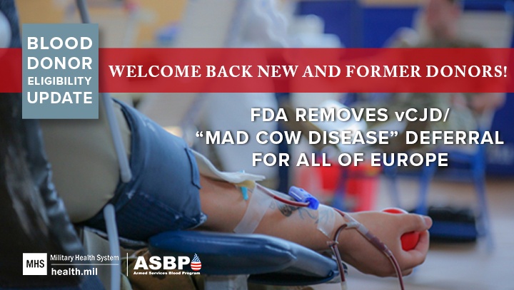 Welcome Back, Blood Donors: FDA Deferral Lifted Fully for vCJD Restriction