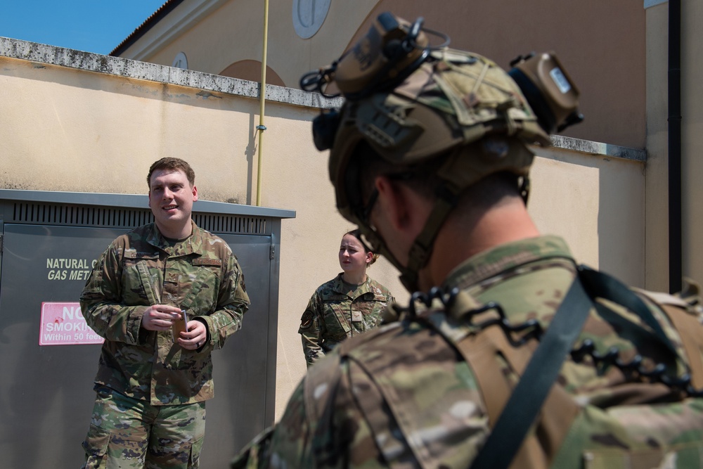 Aviano AB post office and emergency responders conduct suspicious package training