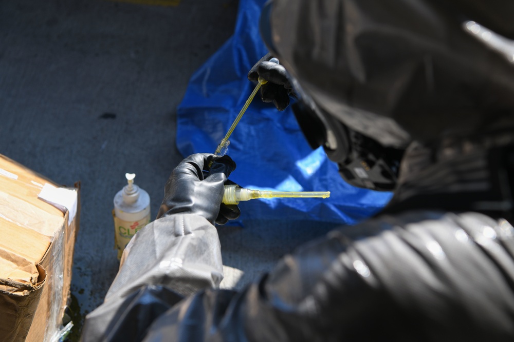 Aviano AB post office and emergency responders conduct suspicious package training