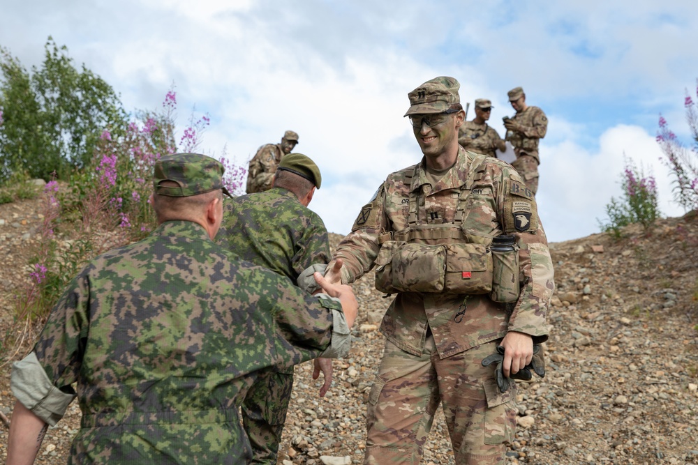 U.S. and Finnish Soldiers Conduct a Situational Training Exercise