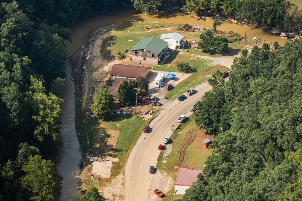 Kentucky National Guard Provides Media Flyover of Eastern Kentucky