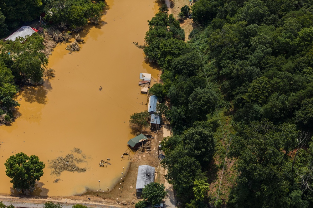 Kentucky National Guard Provides Media Flyover of Eastern Kentucky