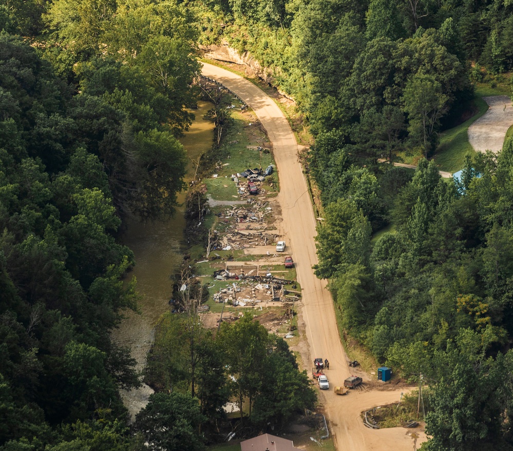 Kentucky National Guard Provides Media Flyover of Eastern Kentucky