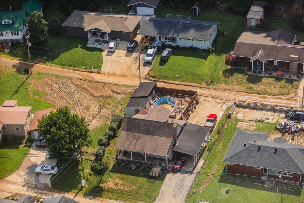 Kentucky National Guard Provides Media Flyover of Eastern Kentucky