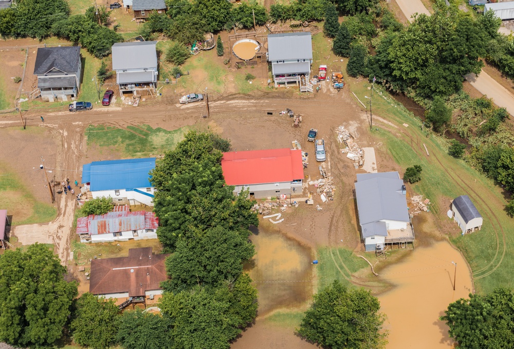 Kentucky National Guard Provides Media Flyover of Eastern Kentucky