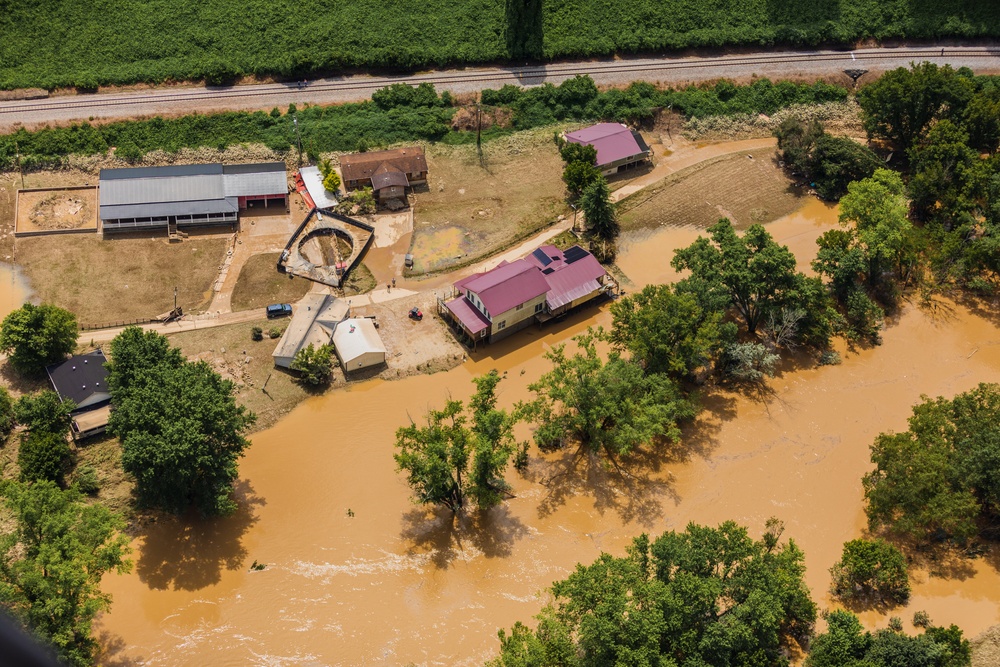 Kentucky National Guard Provides Media Flyover of Eastern Kentucky