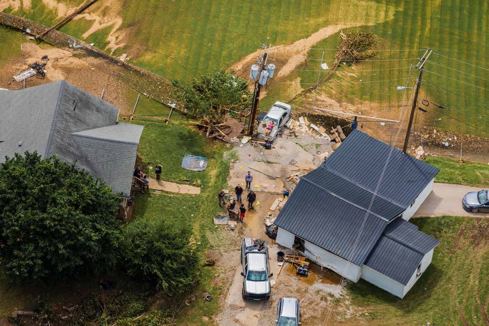 Kentucky National Guard Provides Media Flyover of Eastern Kentucky