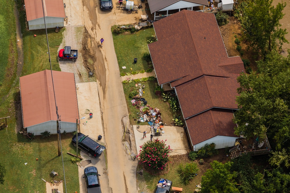 Kentucky National Guard Provides Media Flyover of Eastern Kentucky