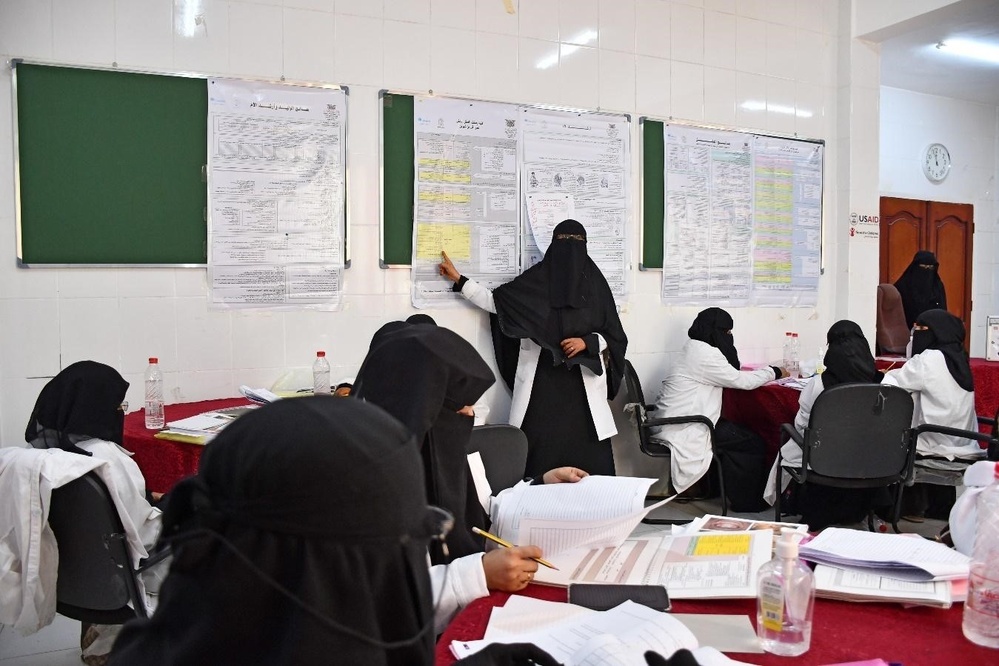 Community midwives participate in a USAID-funded training on the Integrated Management of Childhood Illness