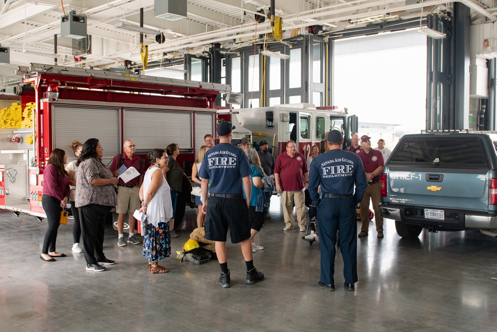 Administration, Teachers from Pyramid Lake Junior/Senior Tribal High School tour Nevada Air Guard Base