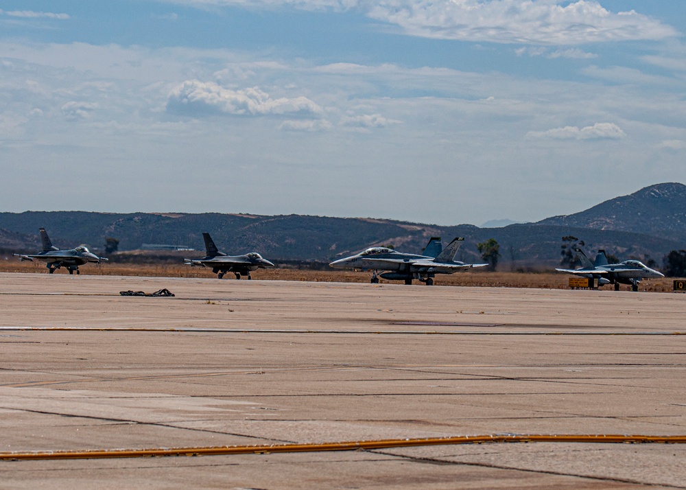 F-16 Fighting Falcons and F-18 Hornet Flight Operations