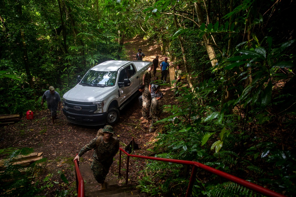 U.S. Marines work with Palauans to reconstruct a pathway to a Peleliu Memorial | Task Force Koa Moana 22