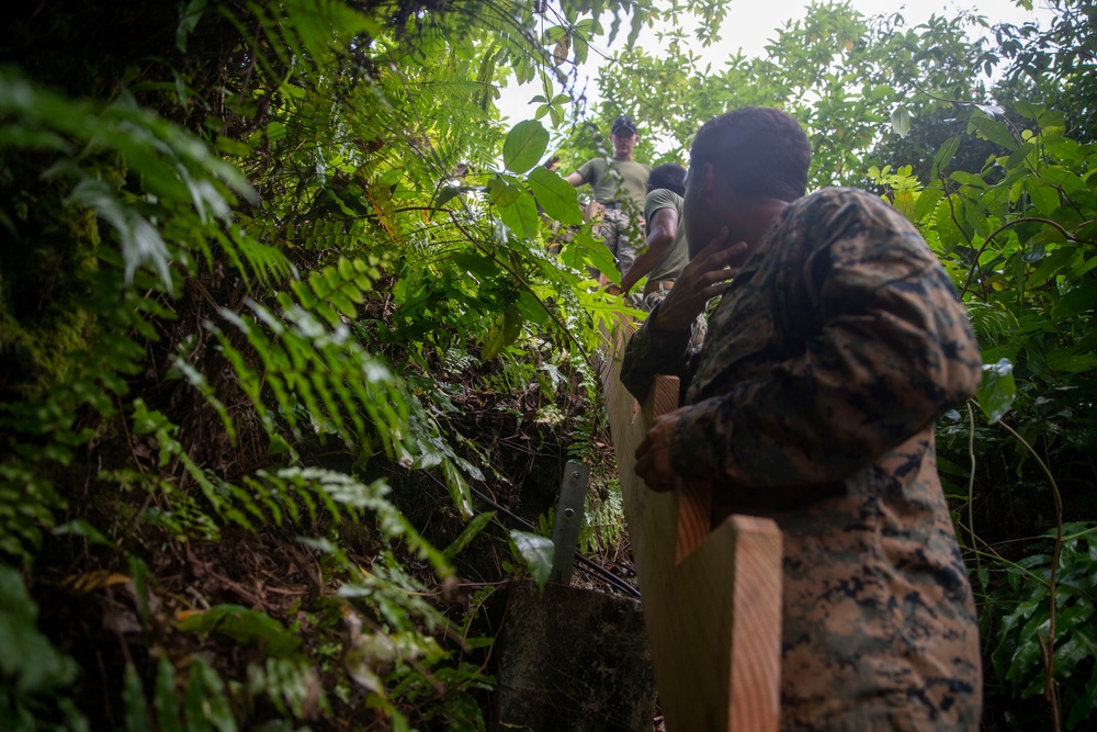 U.S. Marines work with Palauans to reconstruct a pathway to a Peleliu Memorial | Task Force Koa Moana 22