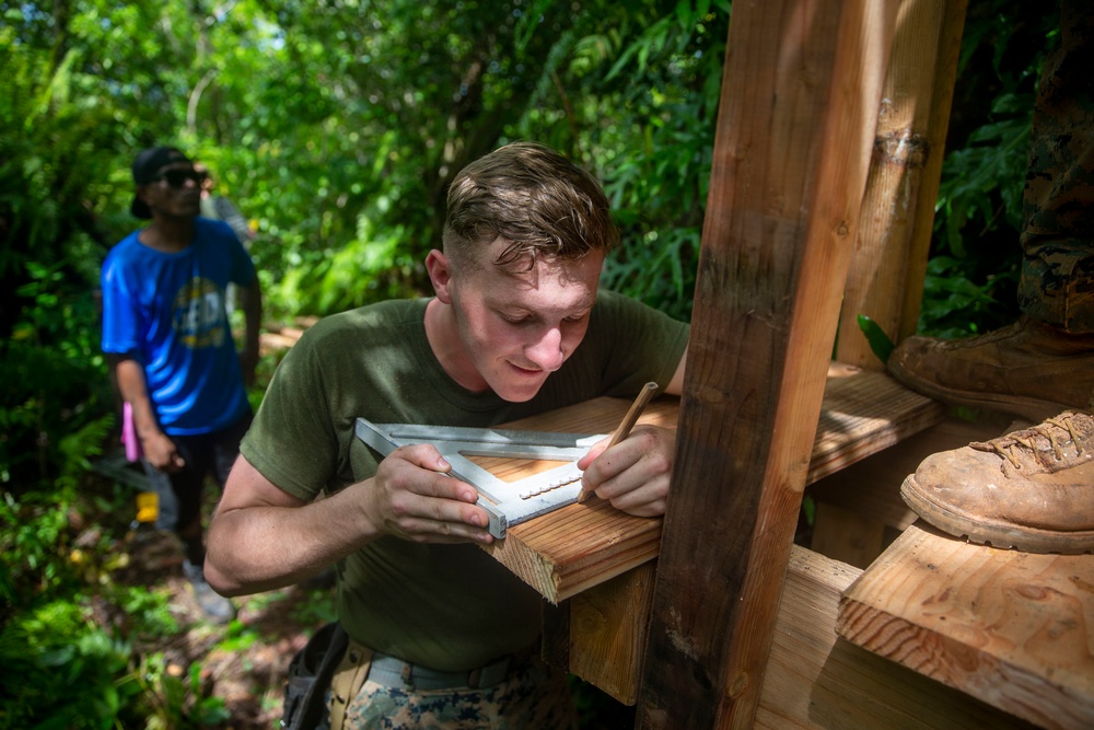 U.S. Marines work with Palauans to reconstruct a pathway to a Peleliu Memorial | Task Force Koa Moana 22