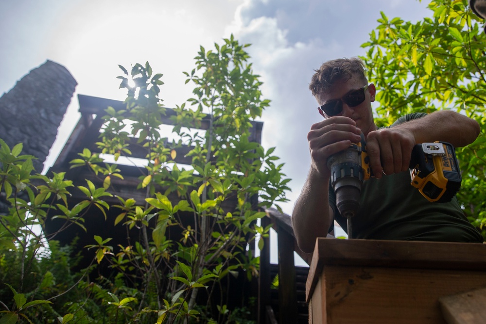 U.S. Marines work with Palauans to reconstruct a pathway to a Peleliu Memorial | Task Force Koa Moana 22