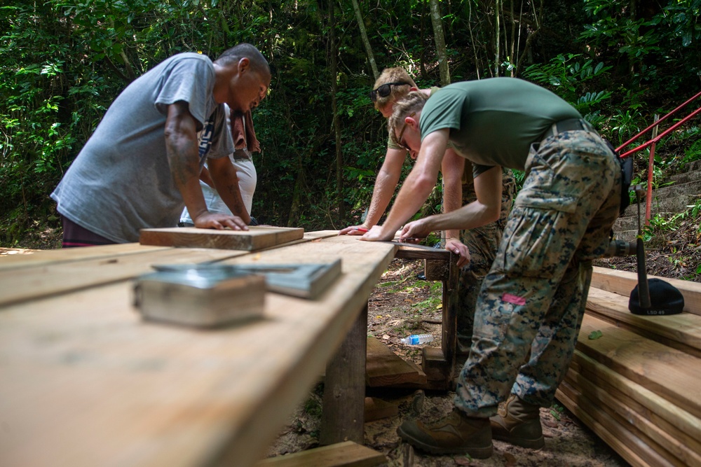 U.S. Marines work with Palauans to reconstruct a pathway to a Peleliu Memorial | Task Force Koa Moana 22