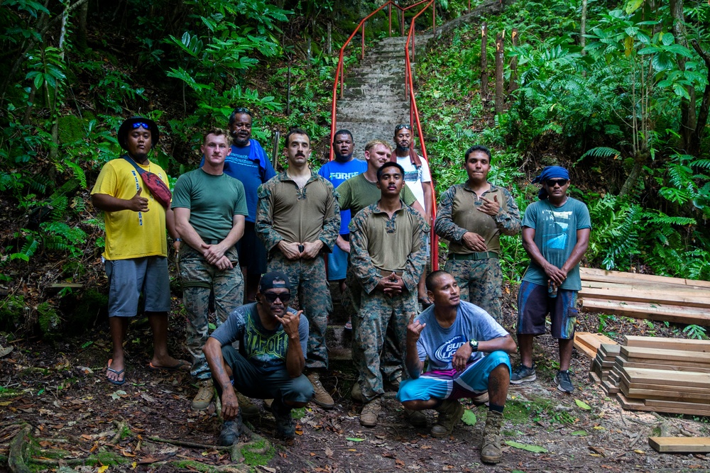 U.S. Marines work with Palauans to reconstruct a pathway to a Peleliu Memorial | Task Force Koa Moana 22