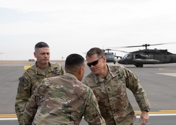 11th CAB leadership greets CJTF-OIR commander