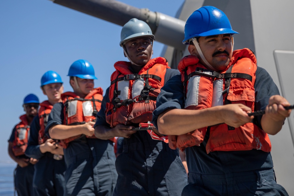 The USS Bainbridge is on a scheduled deployment in the U.S. Naval Forces Europe area of operations, employed by U.S. Sixth Fleet to defend U.S., Allied and Partner interests.