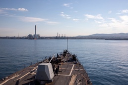 The USS Bainbridge is on a scheduled deployment in the U.S. Naval Forces Europe area of operations, employed by U.S. Sixth Fleet to defend U.S., Allied and Partner interests.