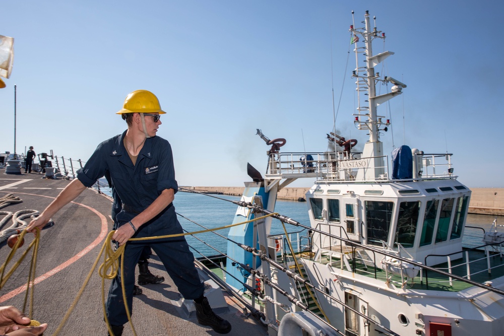 The USS Bainbridge is on a scheduled deployment in the U.S. Naval Forces Europe area of operations, employed by U.S. Sixth Fleet to defend U.S., Allied and Partner interests.