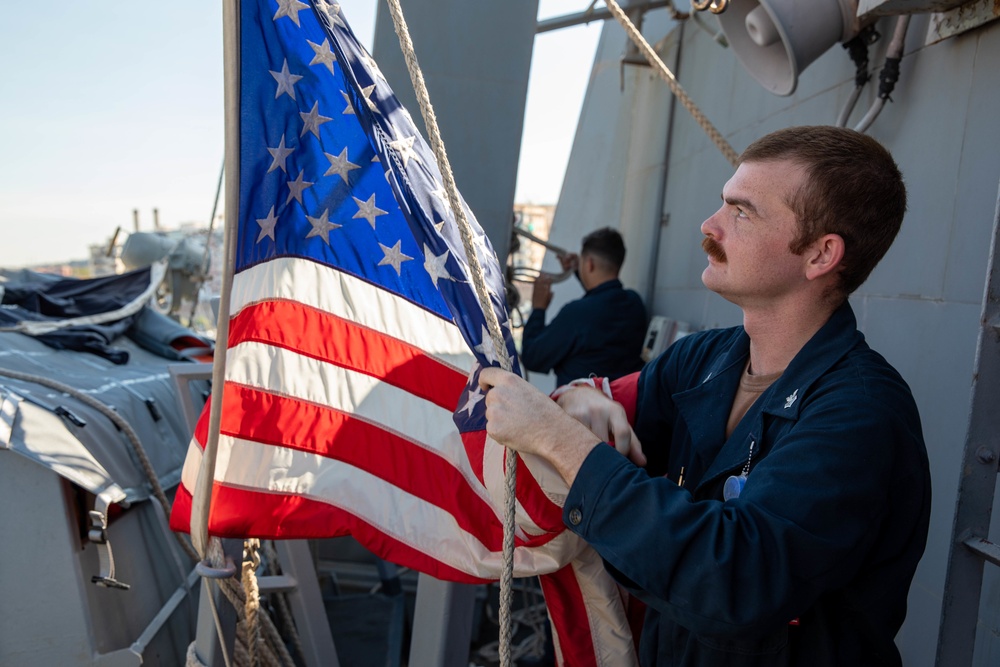 The USS Bainbridge is on a scheduled deployment in the U.S. Naval Forces Europe area of operations, employed by U.S. Sixth Fleet to defend U.S., Allied and Partner interests.