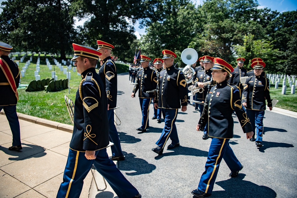 Military Funeral Honors with Funeral Escort are Conducted for U.S. Army 1st Lt. Myles W. Esmay in Section 36