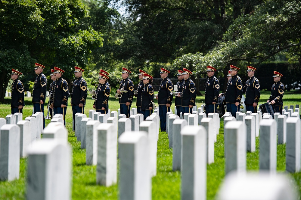 Military Funeral Honors with Funeral Escort are Conducted for U.S. Army 1st Lt. Myles W. Esmay in Section 36