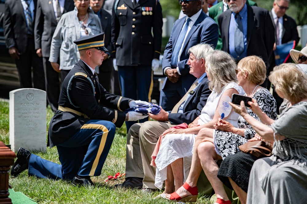 Military Funeral Honors with Funeral Escort are Conducted for U.S. Army 1st Lt. Myles W. Esmay in Section 36