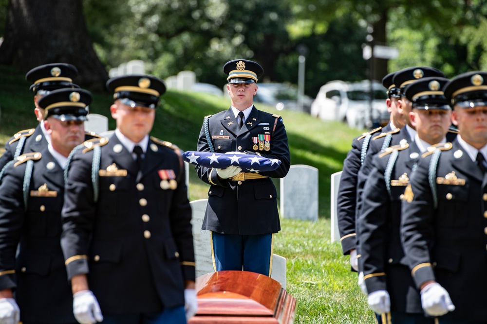 Military Funeral Honors with Funeral Escort are Conducted for U.S. Army 1st Lt. Myles W. Esmay in Section 36