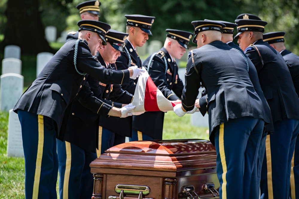 Military Funeral Honors with Funeral Escort are Conducted for U.S. Army 1st Lt. Myles W. Esmay in Section 36