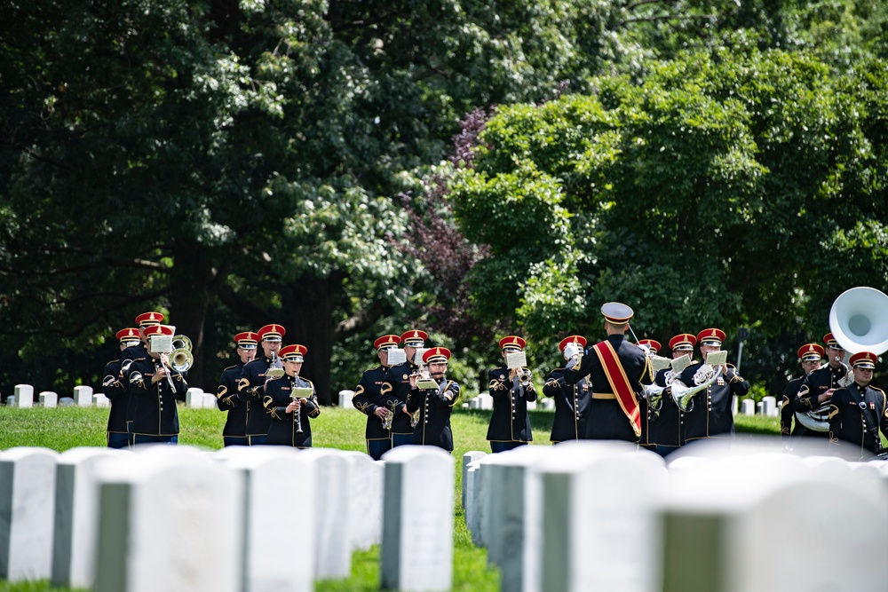 Military Funeral Honors with Funeral Escort are Conducted for U.S. Army 1st Lt. Myles W. Esmay in Section 36