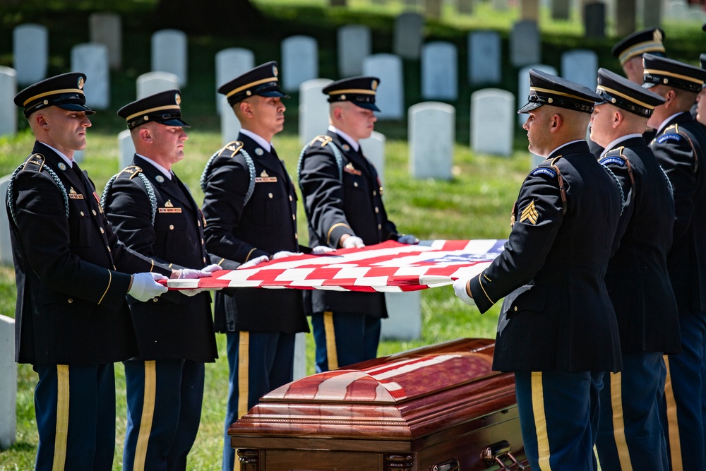 Military Funeral Honors with Funeral Escort are Conducted for U.S. Army 1st Lt. Myles W. Esmay in Section 36