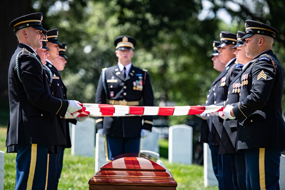 Military Funeral Honors with Funeral Escort are Conducted for U.S. Army 1st Lt. Myles W. Esmay in Section 36