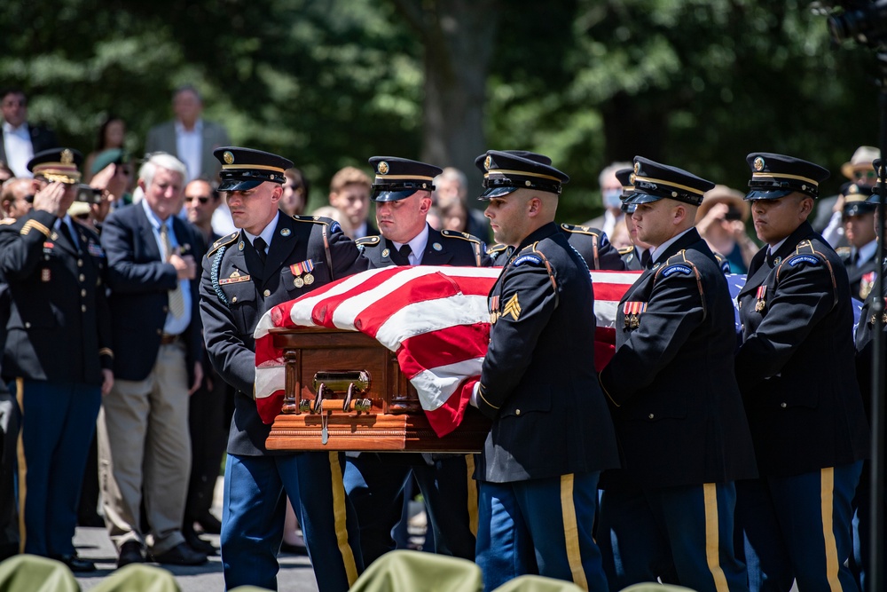 Military Funeral Honors with Funeral Escort are Conducted for U.S. Army 1st Lt. Myles W. Esmay in Section 36