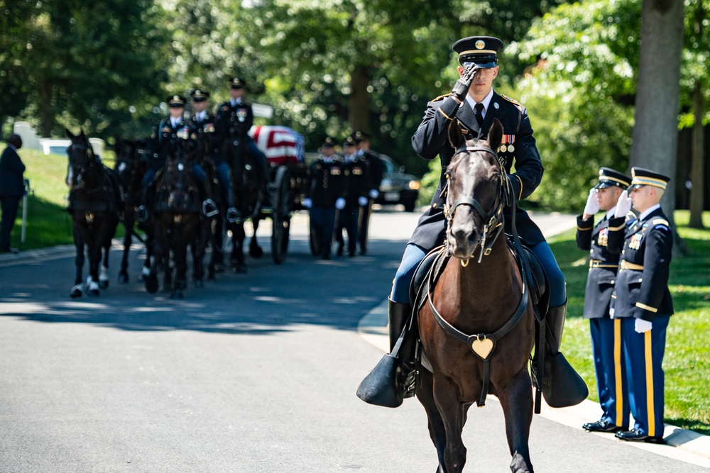 Military Funeral Honors with Funeral Escort are Conducted for U.S. Army 1st Lt. Myles W. Esmay in Section 36