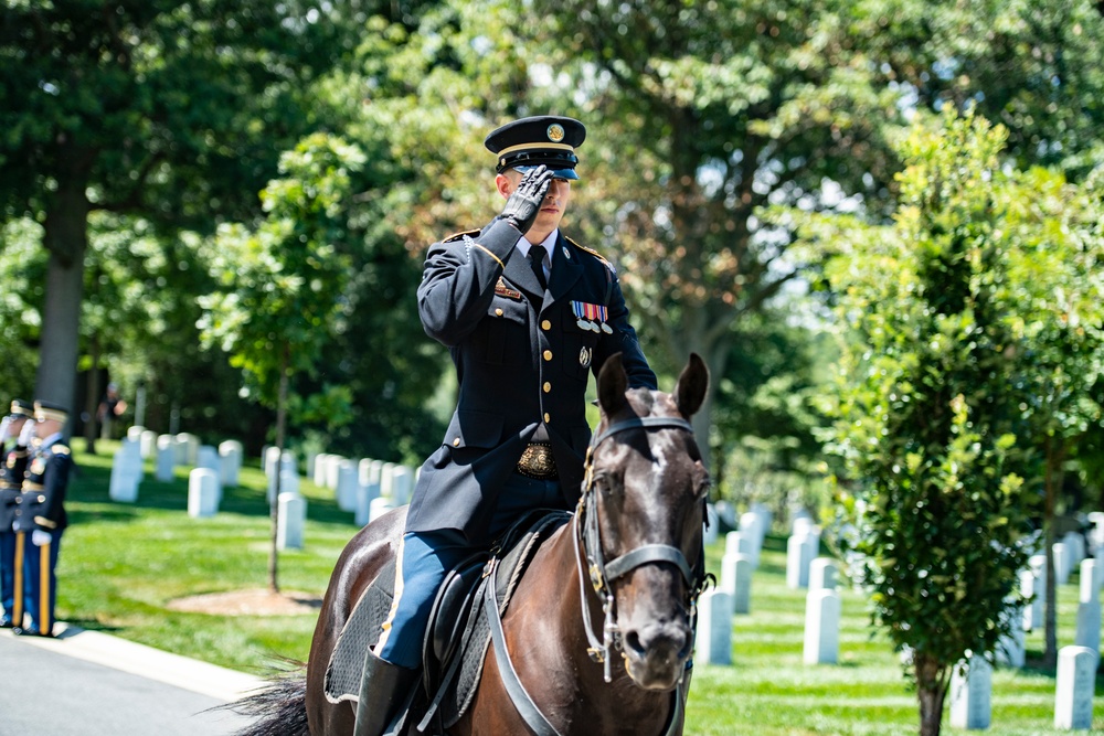 Military Funeral Honors with Funeral Escort are Conducted for U.S. Army 1st Lt. Myles W. Esmay in Section 36