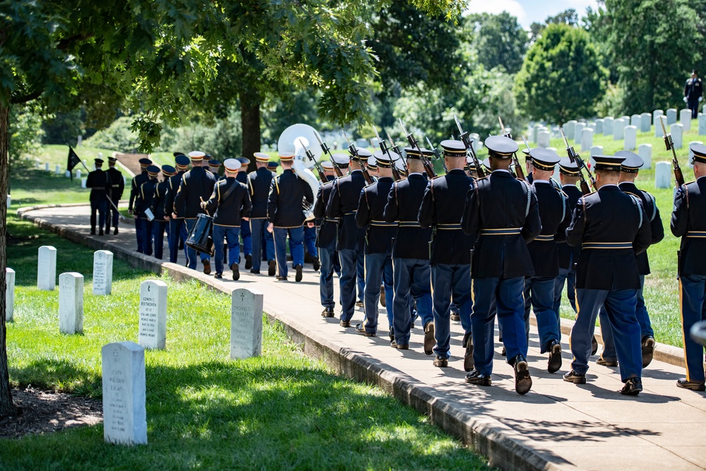 Military Funeral Honors with Funeral Escort are Conducted for U.S. Army 1st Lt. Myles W. Esmay in Section 36