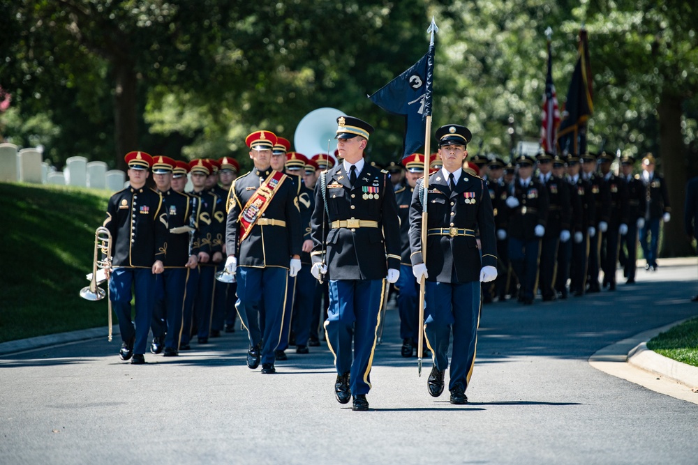 Military Funeral Honors with Funeral Escort are Conducted for U.S. Army 1st Lt. Myles W. Esmay in Section 36