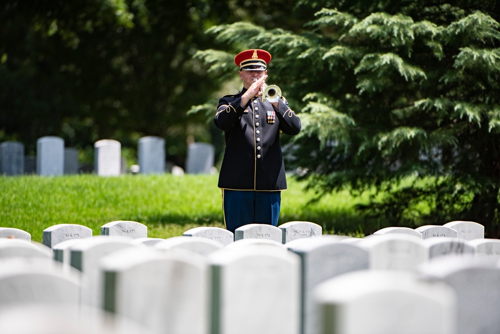 Military Funeral Honors with Funeral Escort are Conducted for U.S. Army 1st Lt. Myles W. Esmay in Section 36