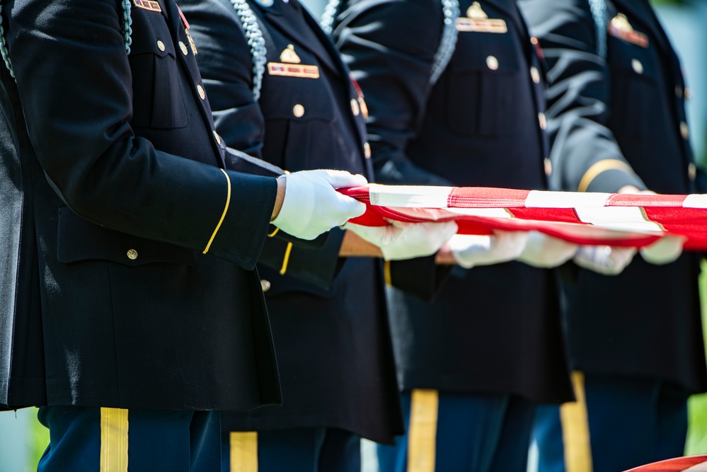 Military Funeral Honors with Funeral Escort are Conducted for U.S. Army 1st Lt. Myles W. Esmay in Section 36